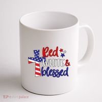 Red White And Blessed Usa Cross Celebration Coffee Mug thumb 1