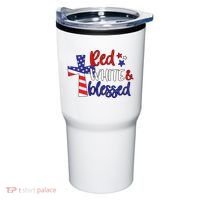 Red White And Blessed Usa Cross Celebration Tumbler thumb 0