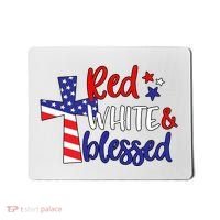 Red White And Blessed Usa Cross Celebration Mousepad thumb 0