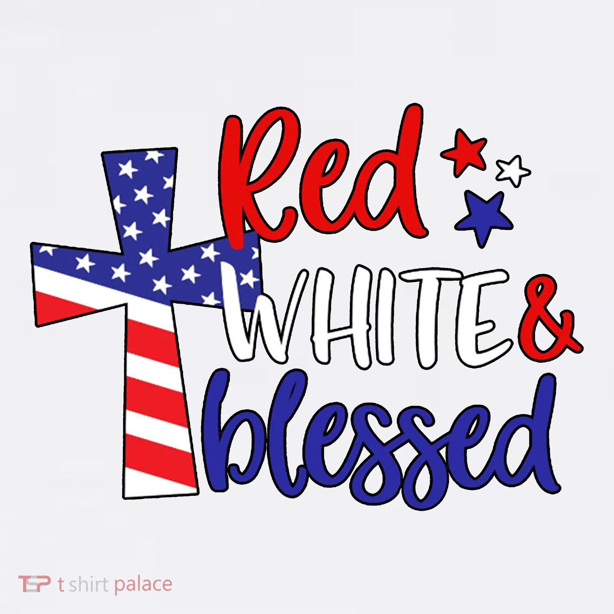 Red White And Blessed Usa Cross Celebration Mousepad