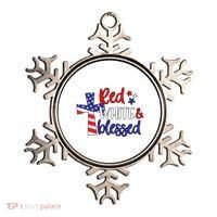 Red White And Blessed Usa Cross Celebration Ornament thumb 0