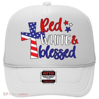 Red White And Blessed Usa Cross Celebration Hat