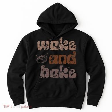 Retro Wake And Bake Funny Sourdough Starter Bread Baking Hoodie