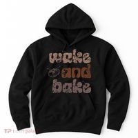 Retro Wake And Bake Funny Sourdough Starter Bread Baking Hoodie thumb 0