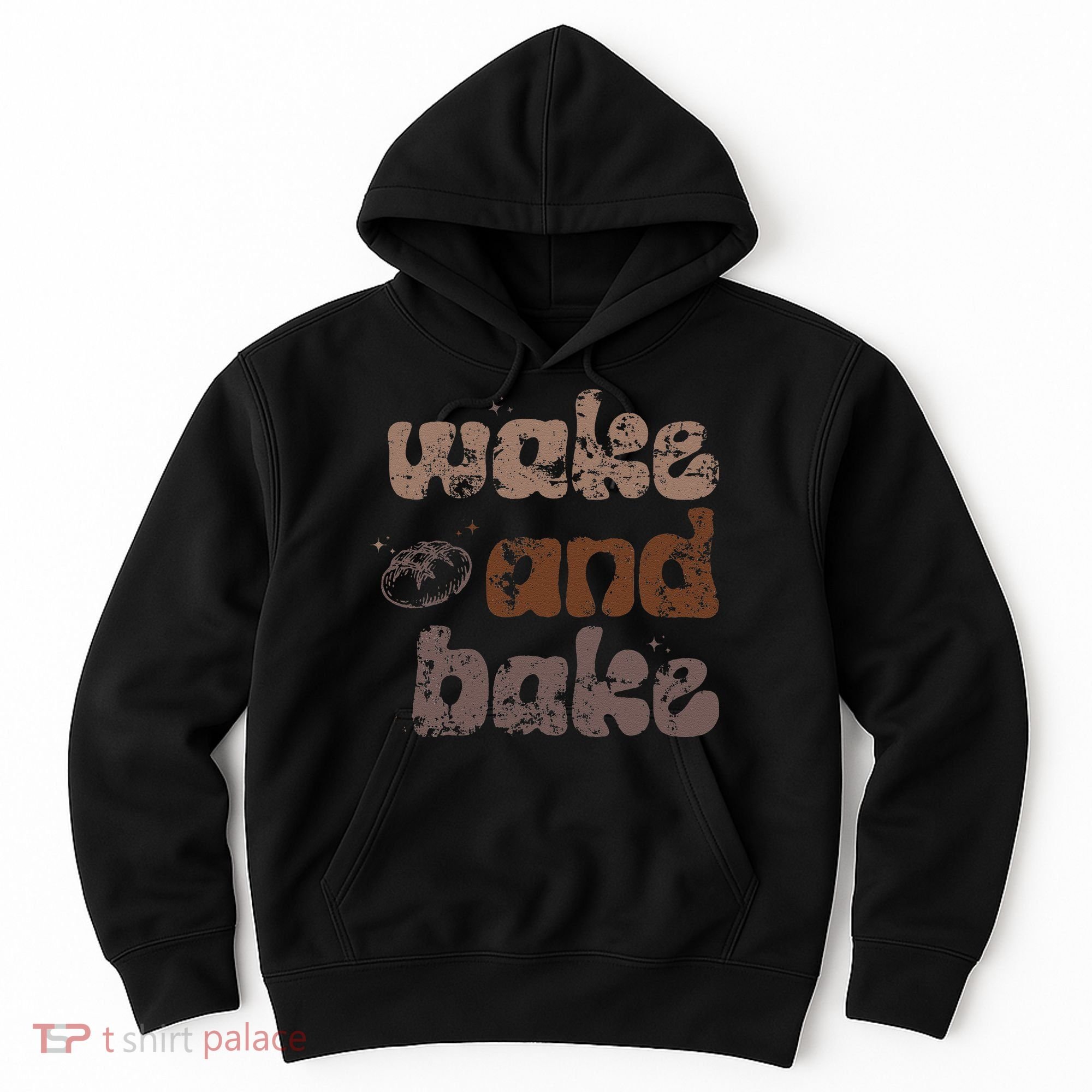 Retro Wake And Bake Funny Sourdough Starter Bread Baking Hoodie