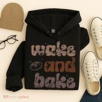 Retro Wake And Bake Funny Sourdough Starter Bread Baking Hoodie thumb 4