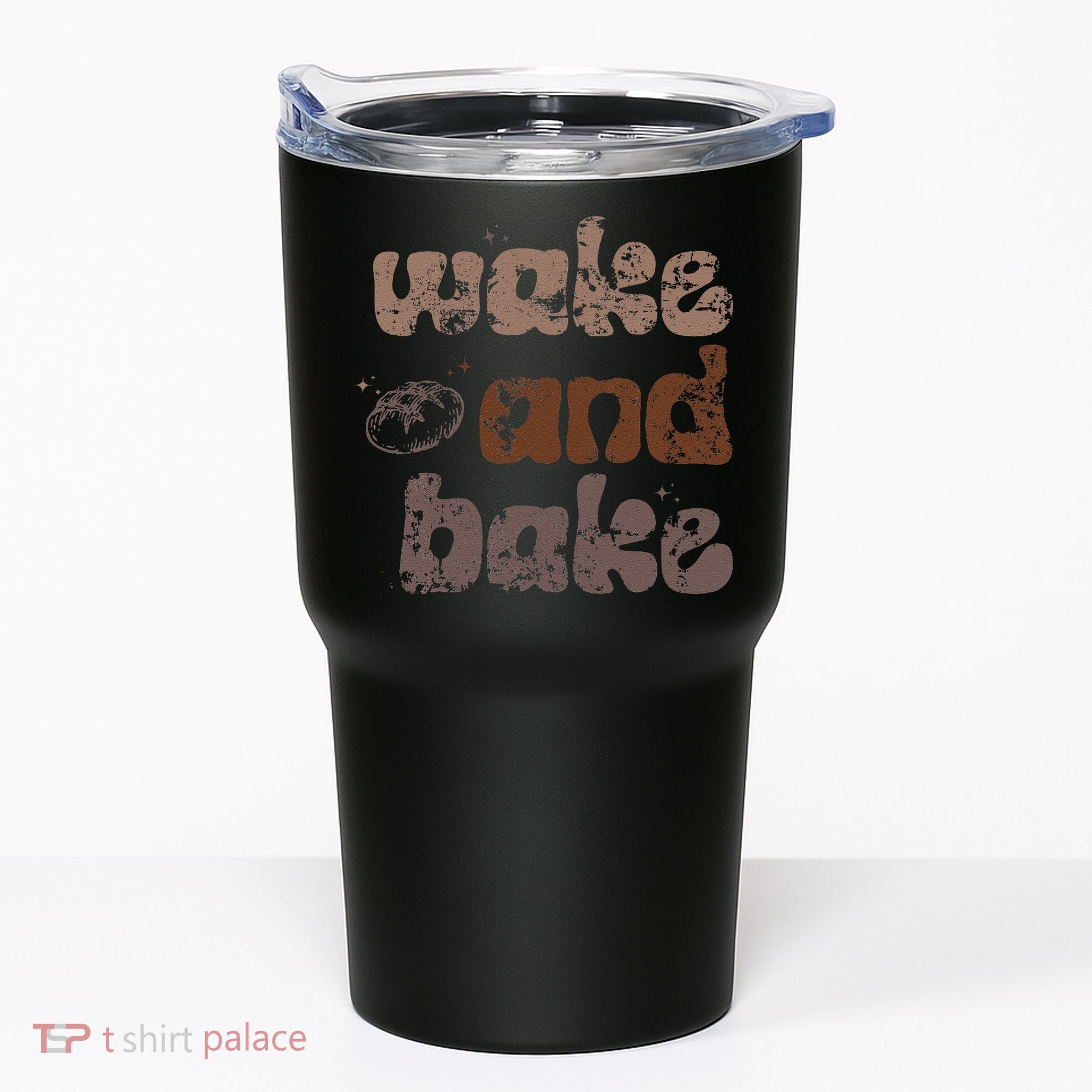 Retro Wake And Bake Funny Sourdough Starter Bread Baking Tumbler
