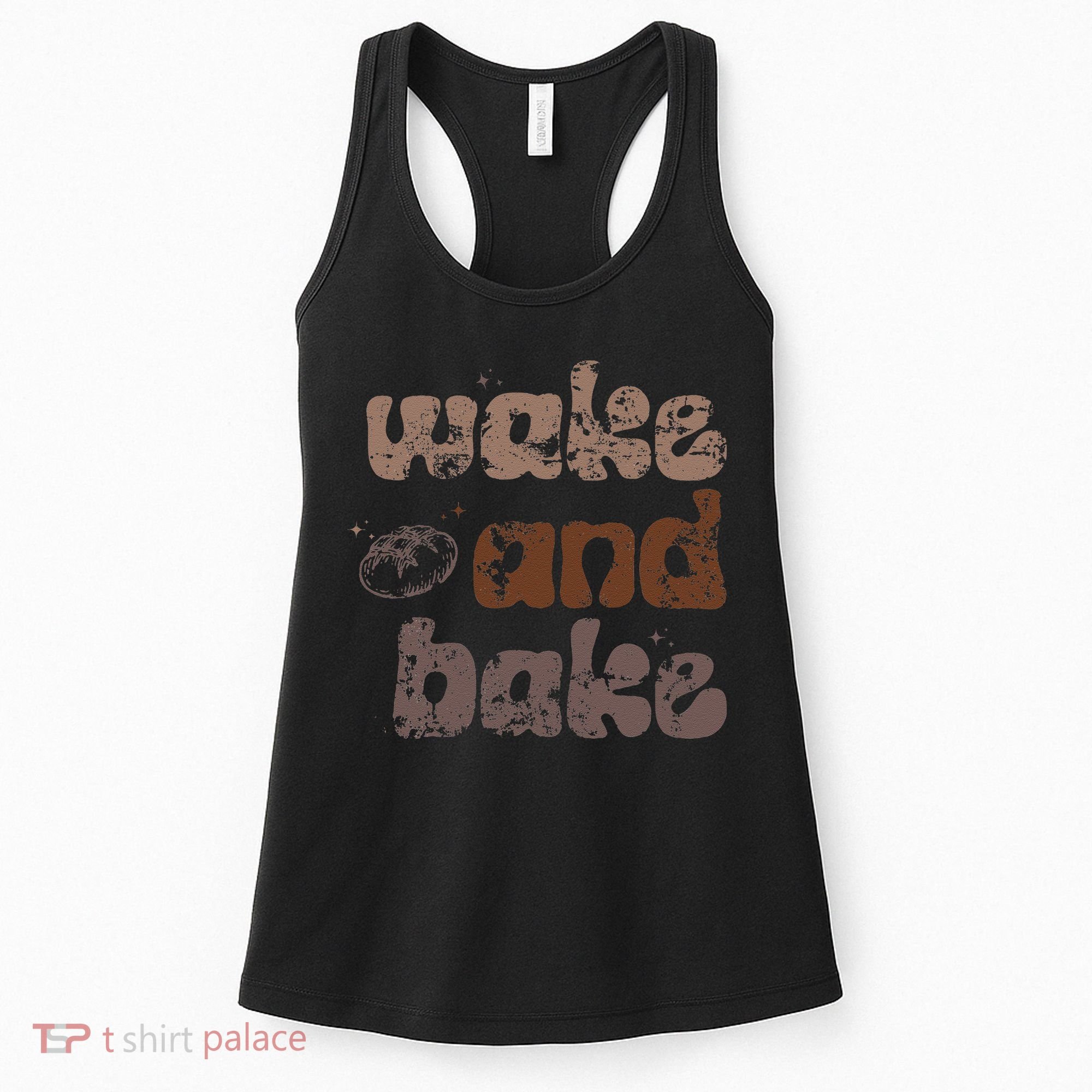 Retro Wake And Bake Funny Sourdough Starter Bread Baking Women's Tank Top