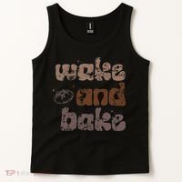 Retro Wake And Bake Funny Sourdough Starter Bread Baking Tank Top thumb 2
