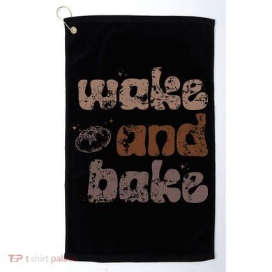 Retro Wake And Bake Funny Sourdough Starter Bread Baking Golf Towel
