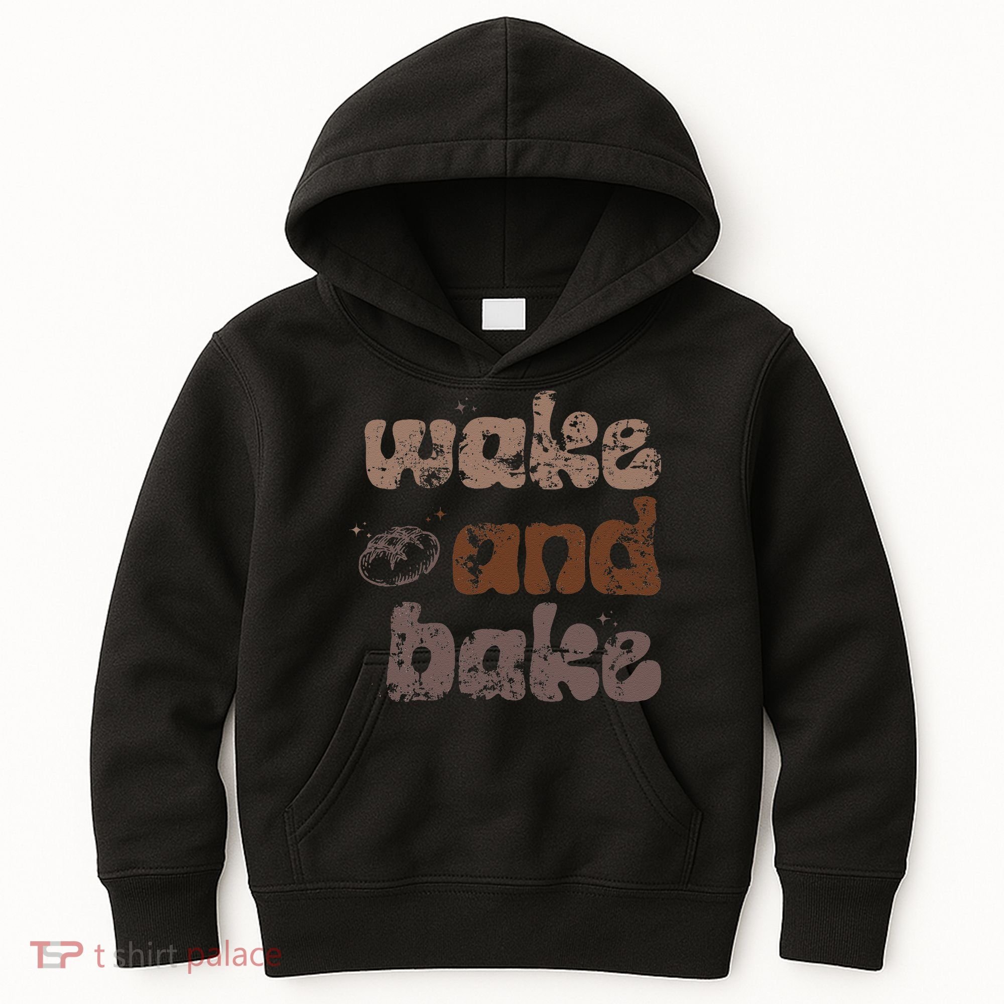 Retro Wake And Bake Funny Sourdough Starter Bread Baking Kids Hoodie