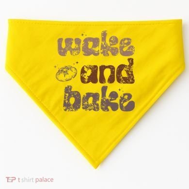 Retro Wake And Bake Funny Sourdough Starter Bread Baking USA-Made Doggie Bandana