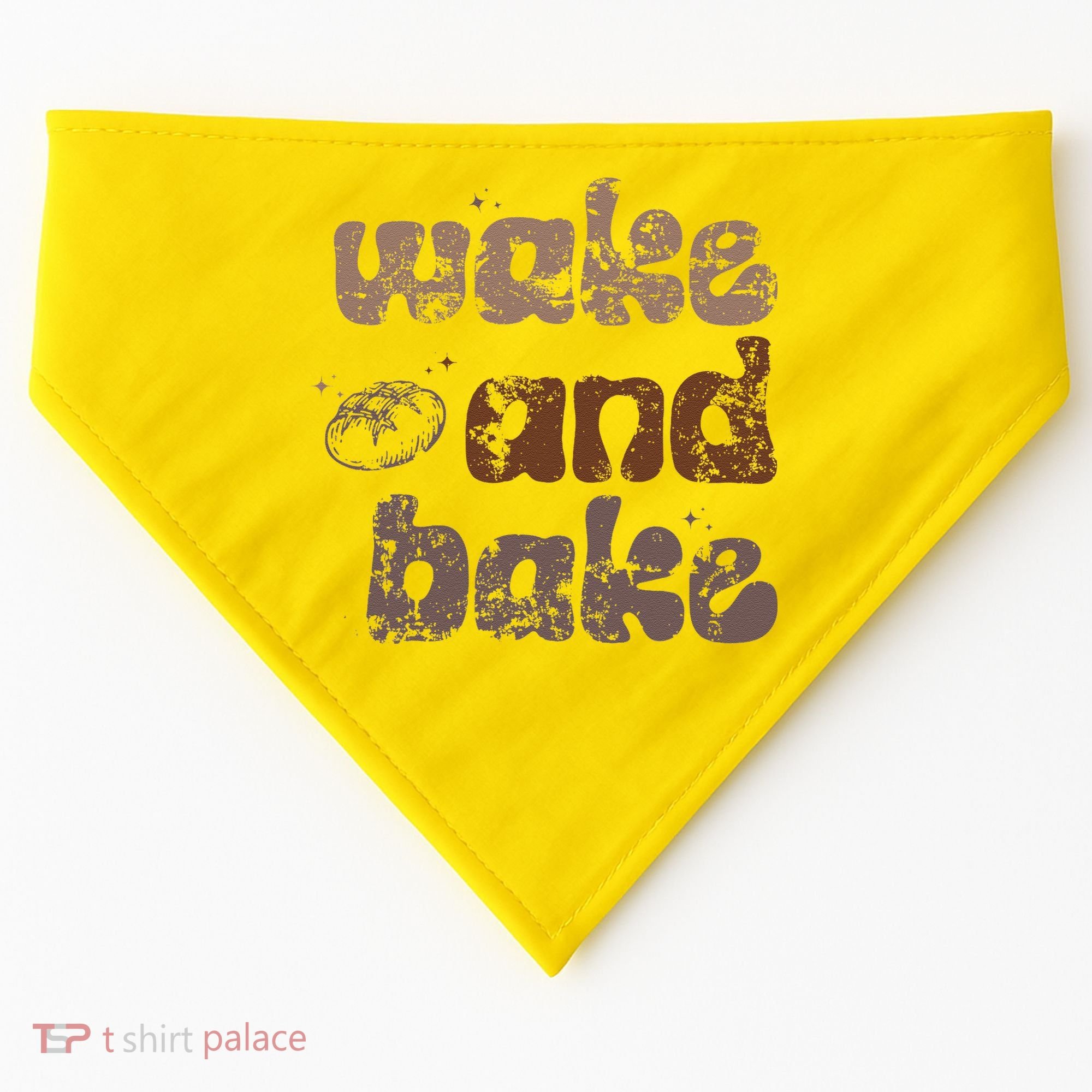 Retro Wake And Bake Funny Sourdough Starter Bread Baking USA-Made Doggie Bandana