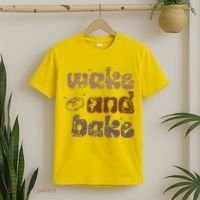 Retro Wake And Bake Funny Sourdough Starter Bread Baking T-Shirt thumb 2