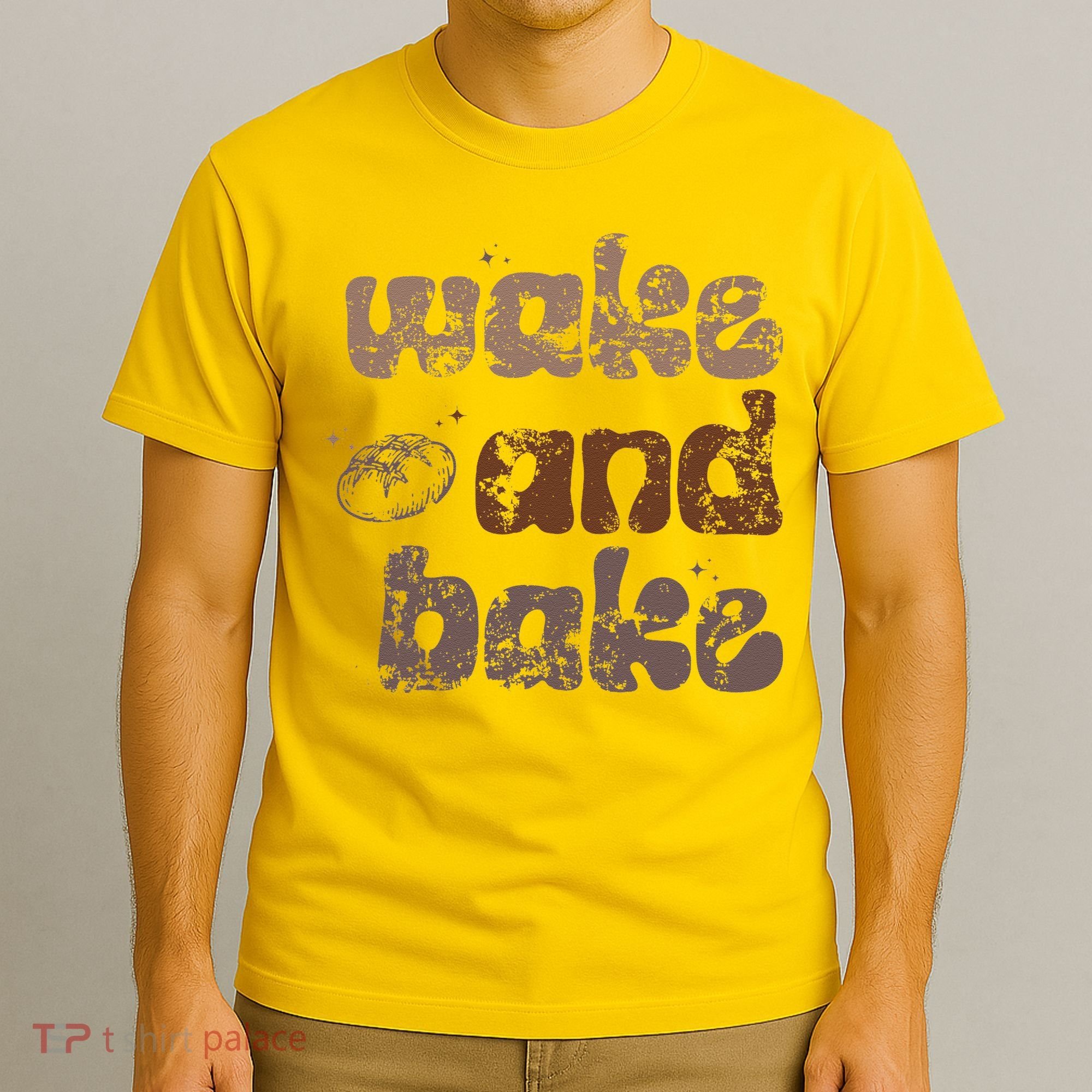 Retro Wake And Bake Funny Sourdough Starter Bread Baking T-Shirt