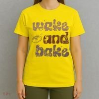 Retro Wake And Bake Funny Sourdough Starter Bread Baking T-Shirt thumb 4