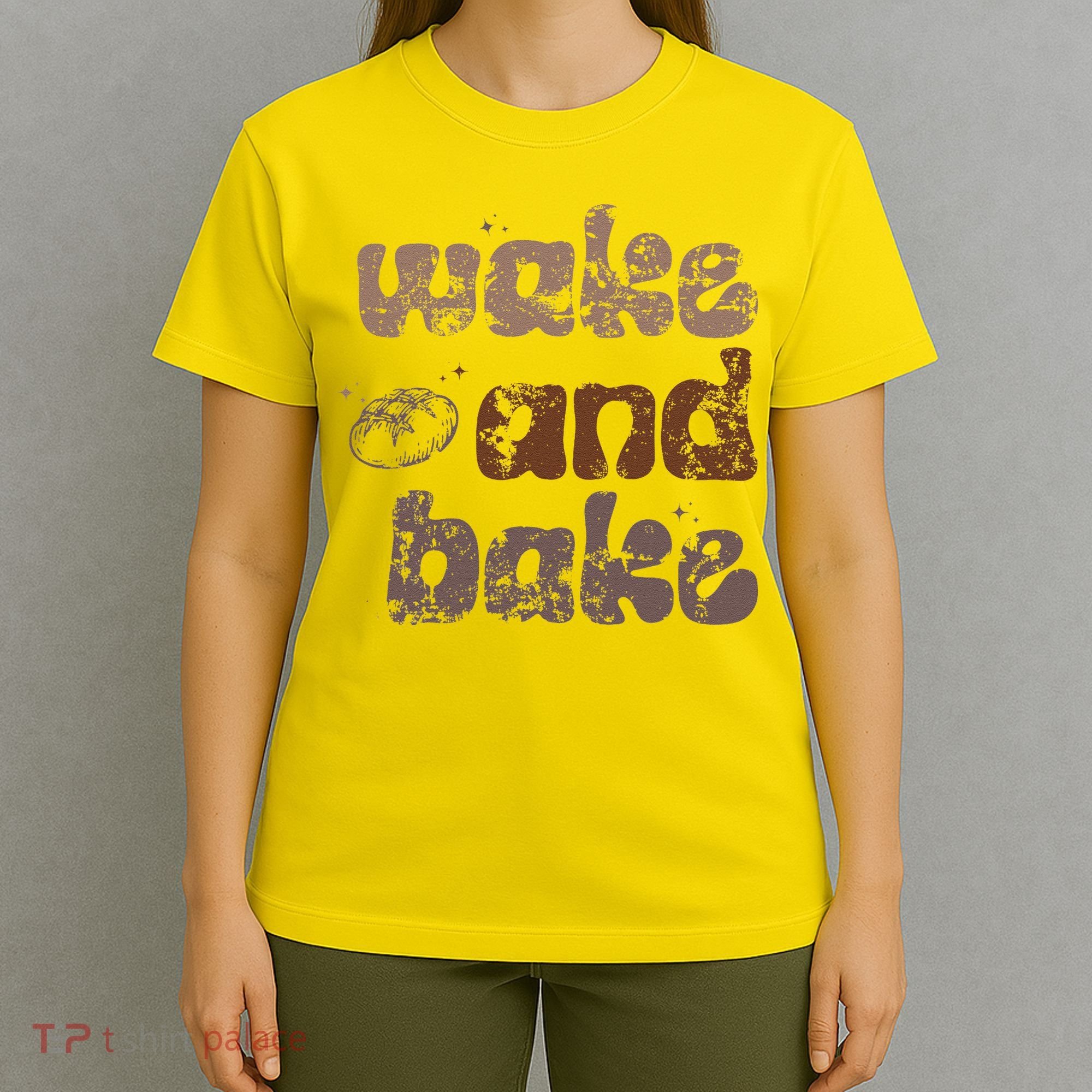 Retro Wake And Bake Funny Sourdough Starter Bread Baking T-Shirt
