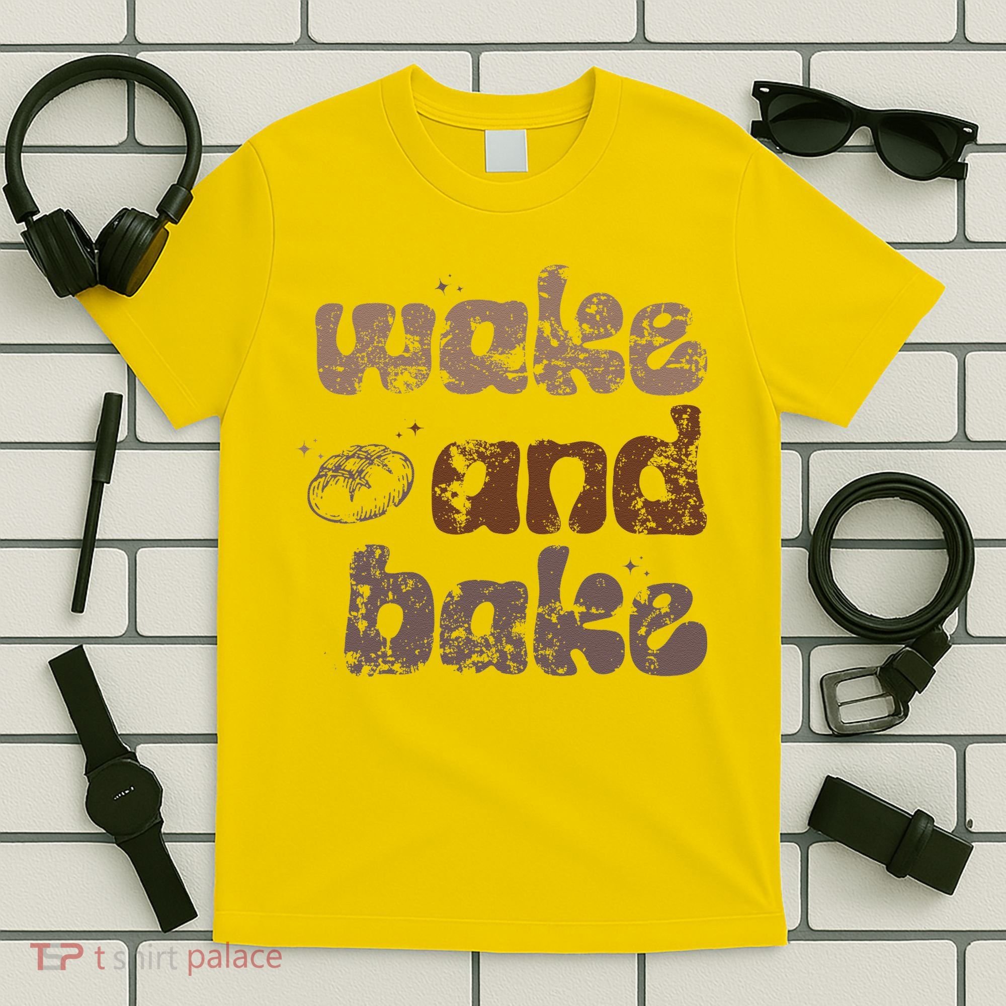 Retro Wake And Bake Funny Sourdough Starter Bread Baking T-Shirt