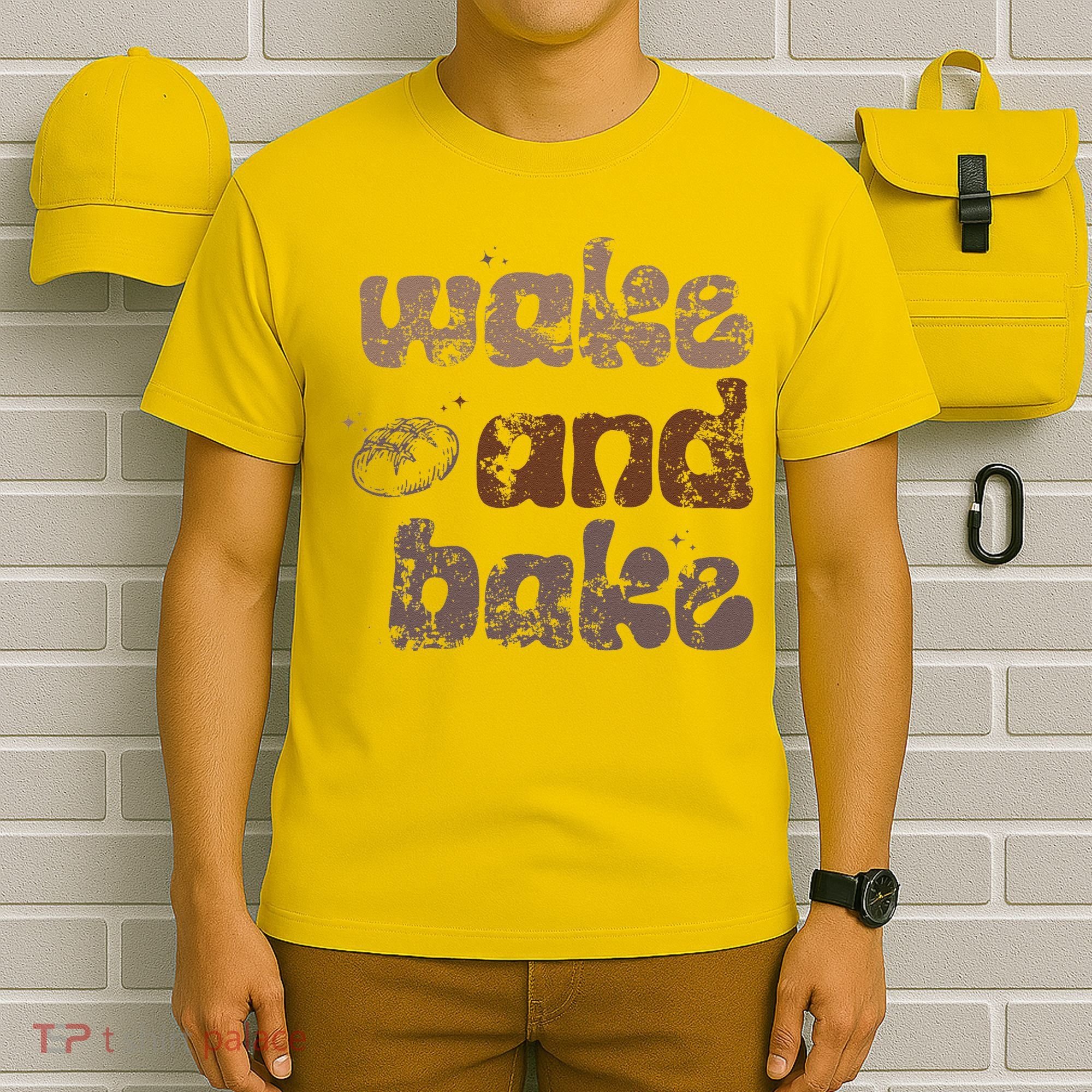 Retro Wake And Bake Funny Sourdough Starter Bread Baking T-Shirt