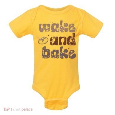 Retro Wake And Bake Funny Sourdough Starter Bread Baking Baby Bodysuit