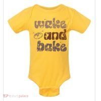 Retro Wake And Bake Funny Sourdough Starter Bread Baking Baby Bodysuit thumb 0