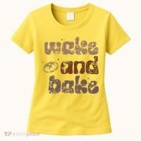 Retro Wake And Bake Funny Sourdough Starter Bread Baking Women's T-Shirt thumb 0