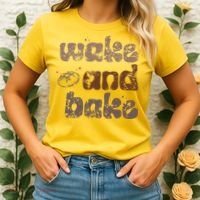 Retro Wake And Bake Funny Sourdough Starter Bread Baking Women's T-Shirt thumb 2