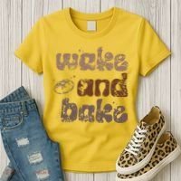 Retro Wake And Bake Funny Sourdough Starter Bread Baking Women's T-Shirt thumb 3