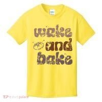 Retro Wake And Bake Funny Sourdough Starter Bread Baking Kids T-Shirt thumb 0