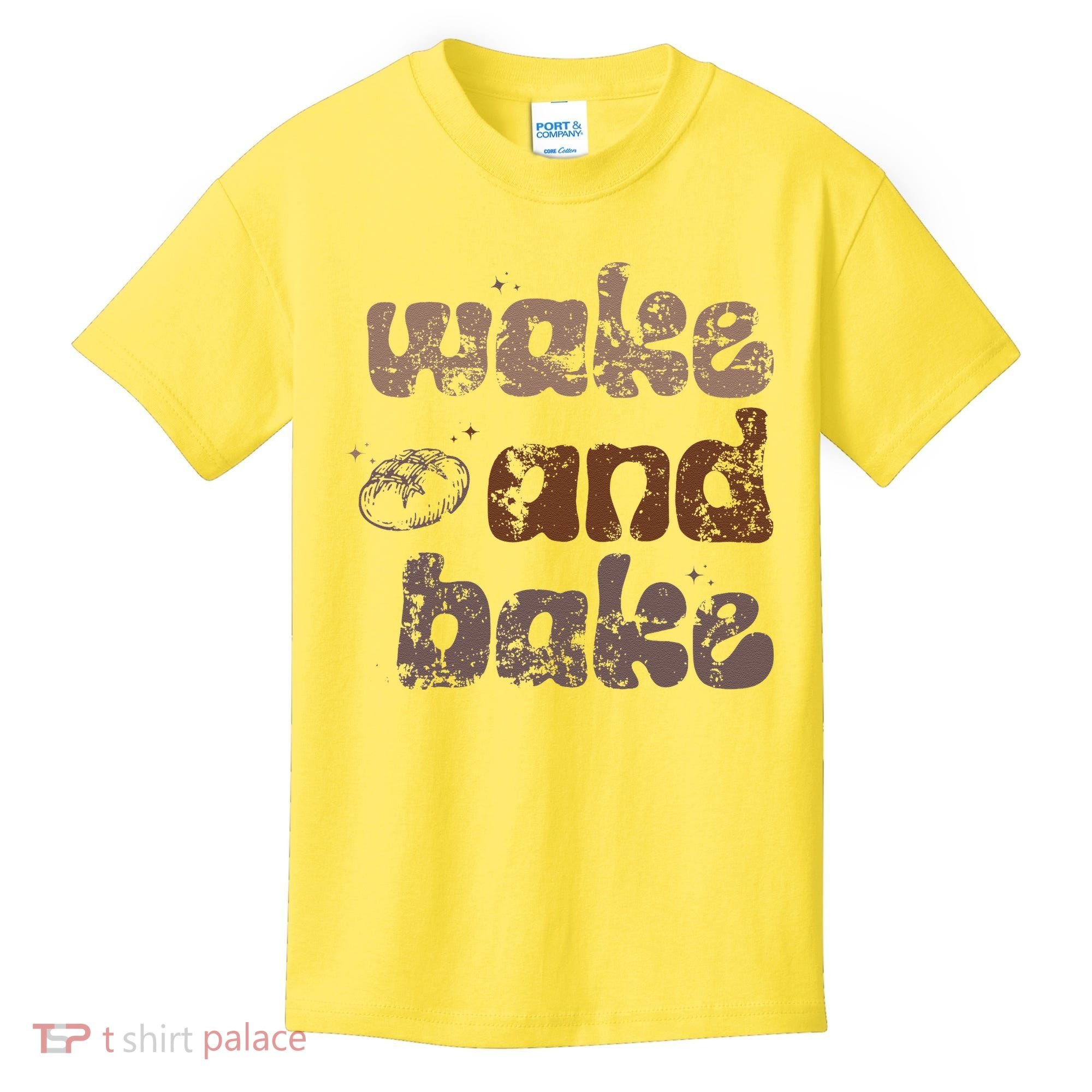 Retro Wake And Bake Funny Sourdough Starter Bread Baking Kids T-Shirt