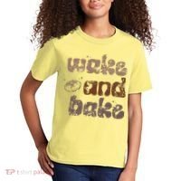 Retro Wake And Bake Funny Sourdough Starter Bread Baking Kids T-Shirt thumb 2
