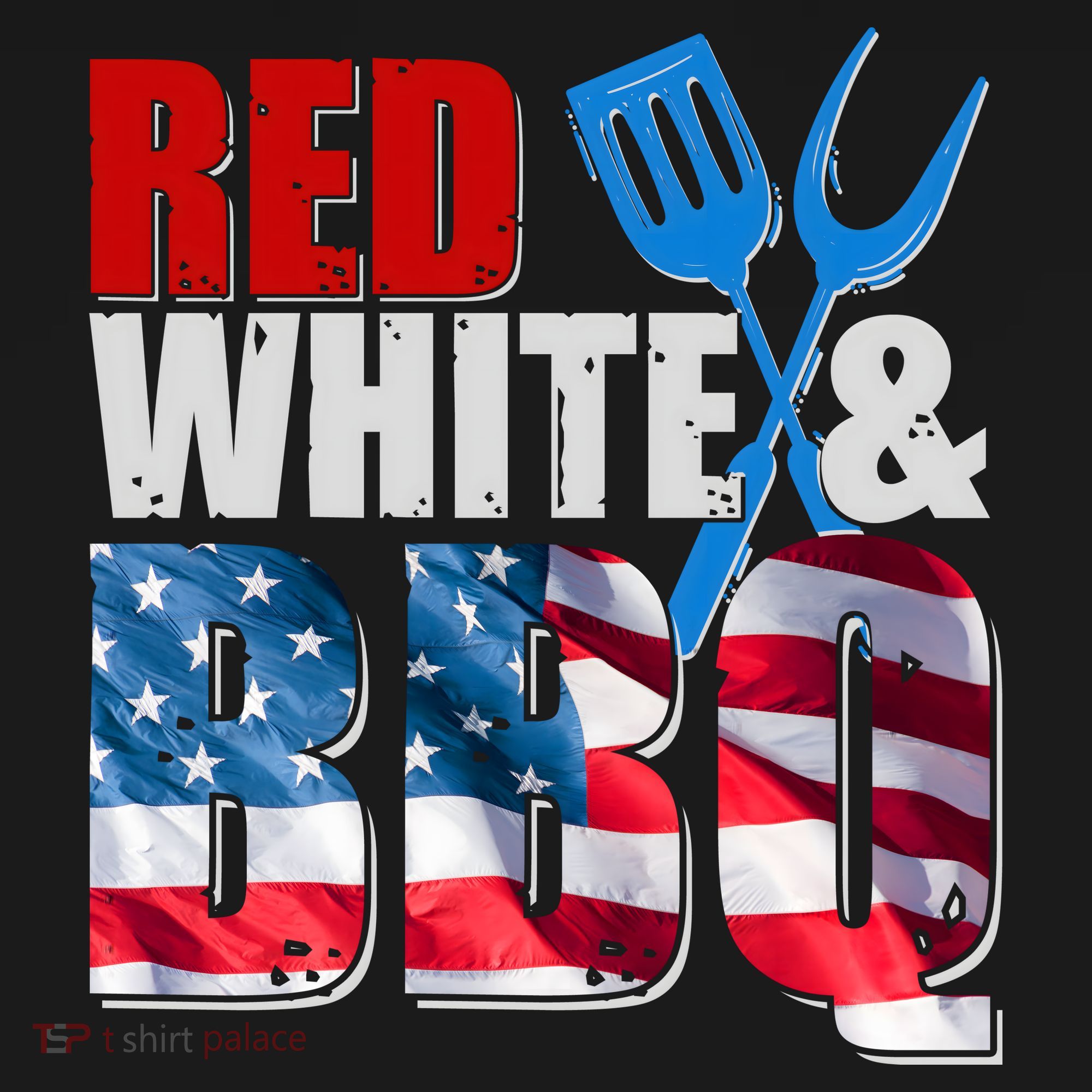 Red White And BBQ American USA Flag Women's Hoodie