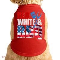 Red White And BBQ American USA Flag Doggie Tank thumb 0