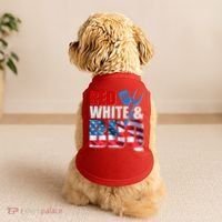 Red White And BBQ American USA Flag Doggie Tank thumb 2