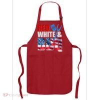 Red White And BBQ American USA Flag Apron thumb 0