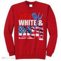 Red White And BBQ American USA Flag Sweatshirt thumb 0