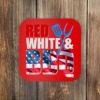 Red White And BBQ American USA Flag Coaster thumb 0