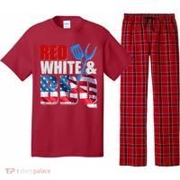 Red White And BBQ American USA Flag Pajama Set thumb 0