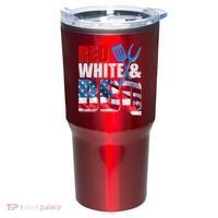 Red White And BBQ American USA Flag Tumbler thumb 0