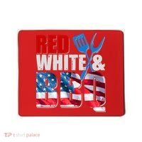 Red White And BBQ American USA Flag Mousepad thumb 0