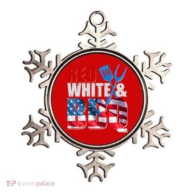 Red White And BBQ American USA Flag Ornament