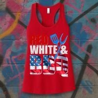 Red White And BBQ American USA Flag Women's Tank Top thumb 3
