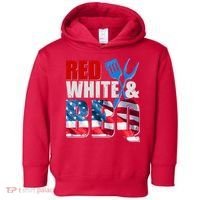 Red White And BBQ American USA Flag Toddler Hoodie thumb 0