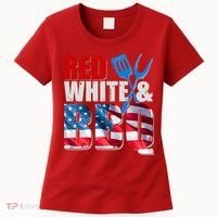 Red White And BBQ American USA Flag Women's T-Shirt thumb 0