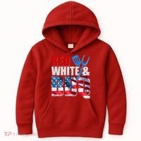 Red White And BBQ American USA Flag Kids Hoodie thumb 0