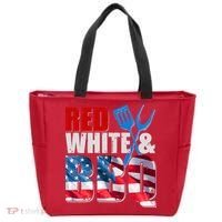 Red White And BBQ American USA Flag Tote Bag thumb 0