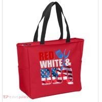 Red White And BBQ American USA Flag Tote Bag thumb 2