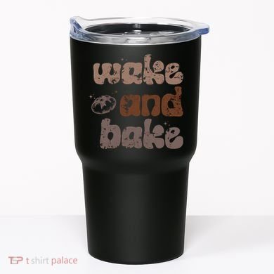 Retro Wake And Bake Funny Sourdough Starter Bread Baking Tumbler