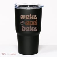 Retro Wake And Bake Funny Sourdough Starter Bread Baking Tumbler thumb 0