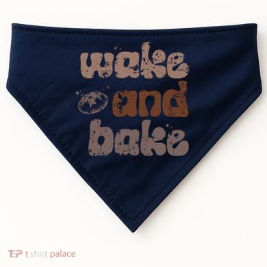 Retro Wake And Bake Funny Sourdough Starter Bread Baking USA-Made Doggie Bandana